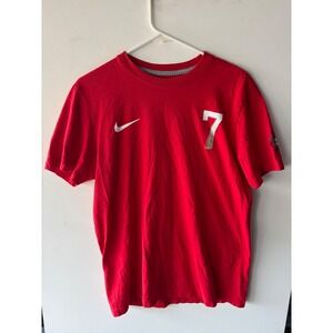 Nike Portugal Soccer Jersey #7 Ronaldo Medium Red Crest Logo Football Shirt